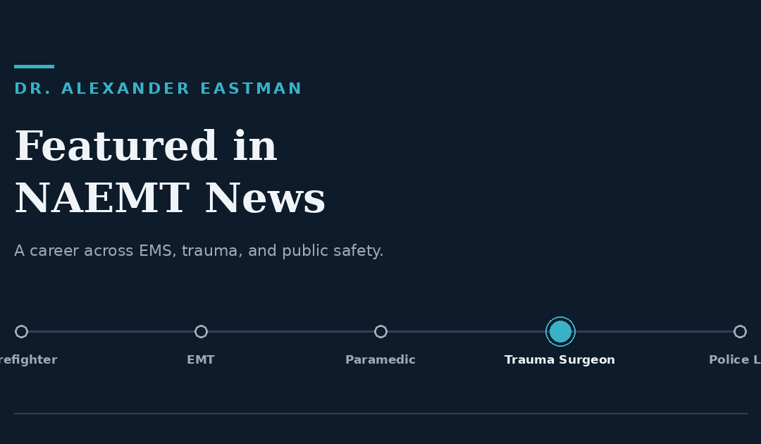 Dr. Alexander Eastman Featured in NAEMT News 2018
